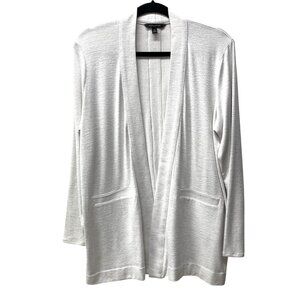 Banana Republic Open Long Cardigan, Size Medium, Off-White‎ Pearl Color, Pockets